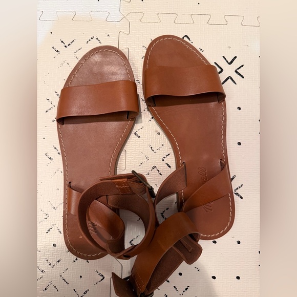 Madewell‎ The Boardwalk Leather Sandals Women's Size 7 Ankle Strap Like New - Picture 7 of 8